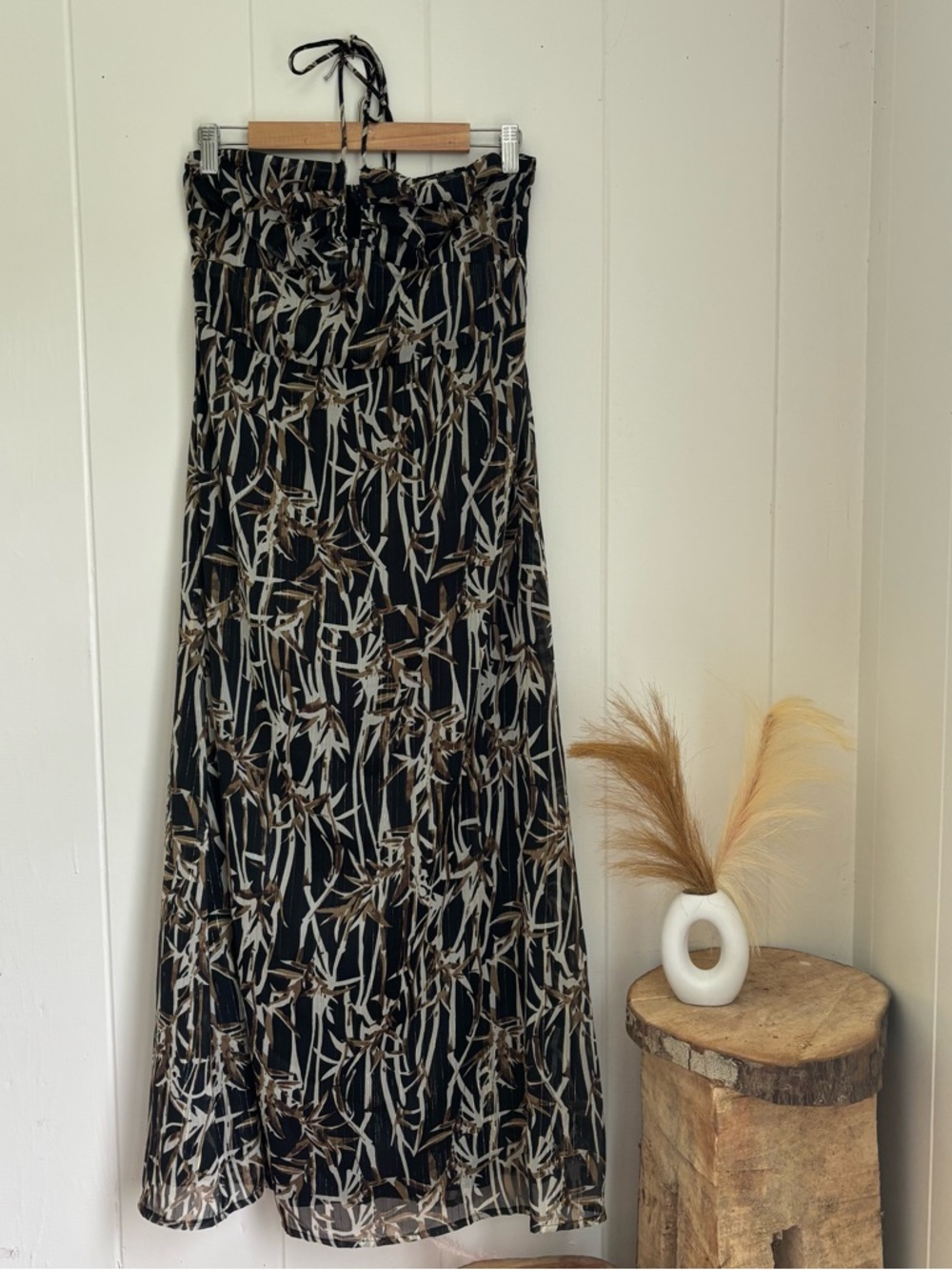 Style Envy Halter Metallic-Thread Dress